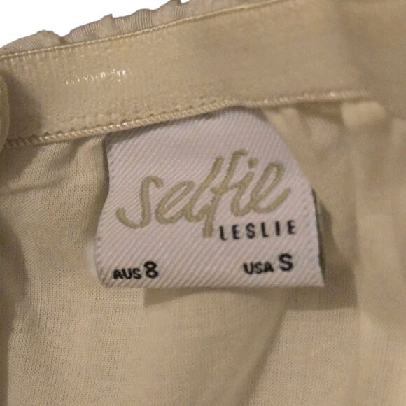 Y2K Selfie Leslie White Romper Size S Fairy Isle Festival Shorts 90's VTG - Picture 3 of 9